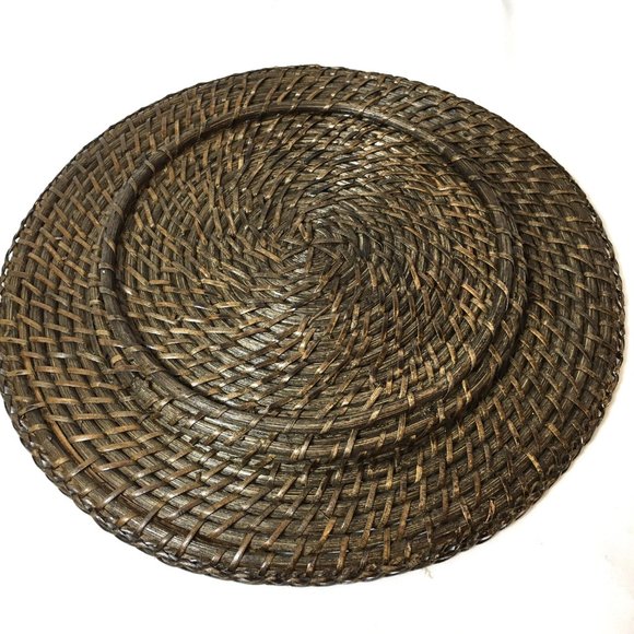 Rattan Charger Espresso Color Set of 4 - Picture 8 of 14